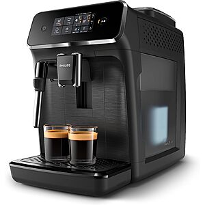 Deal of the day for Prime Members: PHILIPS 2200 Series Fully Automatic Espresso Machine - Classic Milk Frother, 2 Coffee Varieties, Intuitive Touch Display, Black, (EP222 - $320