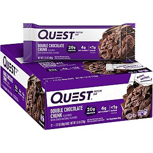12-Count 2.12-Oz Quest Nutrition Double Chocolate Chunk Protein Bars $15.30 & More w/ Subscribe & Save