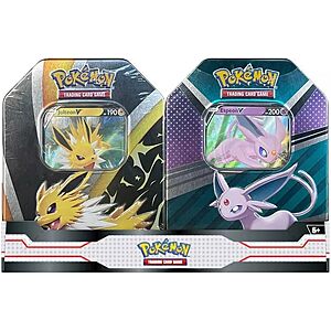 2-Pack Pokémon TCG Tin Bundles: Flareon & Syleveon, Vaporeon & Umbreon $20 each & More + Free Store Pickup