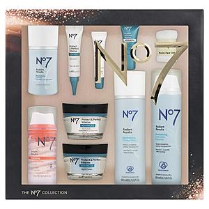 No7 Collection Skincare Beauty 10 Item Gift Box $132 value for $30 at Walgreens B&M. Day, night and eye creams, serum, more