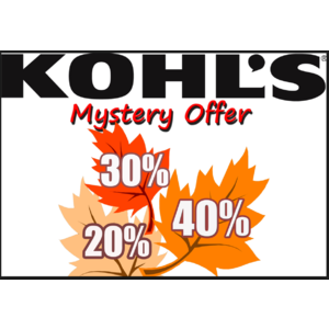 Kohl's Mystery Savings Coupon: 40% 30% or 20% Valid on 02/18/19 only