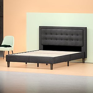 Zinus: Upholstered Tufted Center Platform Bed Frame, Full From $214.20 + FS