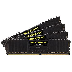 CORSAIR Vengeance RAM 64GB (4x16GB) DDR4 3600 (PC4-28800) C18 1.35V Desktop Memory - Black at Amazon.com $95.99