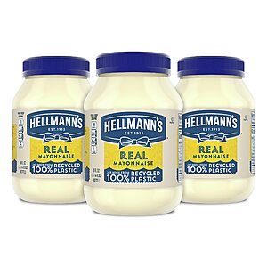 $9.57: 3-Pack 30oz Hellmann's Real Mayonnaise