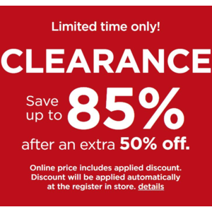 Kohl's: Clearance up to 85% Off
