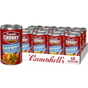 $16.27 /w S&S: Campbell’s Chunky Soup, Savory Vegetable Soup, 18.8 Oz Can (Case of 12)