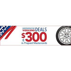Discount Tire - Discount Tire Direct - Online and In-Store - Independence Day Weekend - Up to $400 MC Rebate