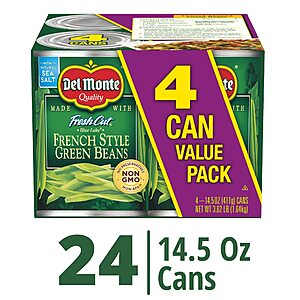 24-Pack 14.5-Oz Del Monte Fresh Cut Blue Lake French Style Green Beans Canned Vegetables $11.60 w/ S&S + Free Shipping w/ Prime or on $35+