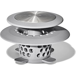 OXO Good Grips: Silicone/Stainless Steel Tub Stopper + Stainless Steel Drain Protector $14