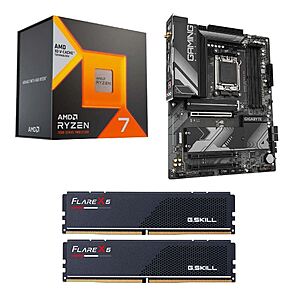AMD Ryzen 7 7800X3D, Gigabyte B650 Gaming X AX, G.Skill Flare X5 Series 32GB DDR5-6000 Kit, Computer Build Bundle $499.99