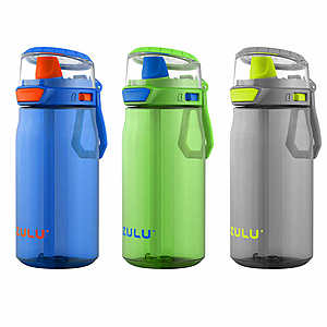 Zulu Flex Tritan Plastic 16oz Water Bottle Set, 3-pack - $7