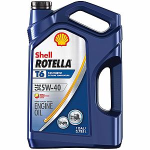Amazon - Shell Rotella T6 5W-40 1 gal. 3PK. CJ-4 Synthetic Motor Oil, 128. Fluid_Ounces, 3 Pack for $51.60 after coupon and 5% S&S