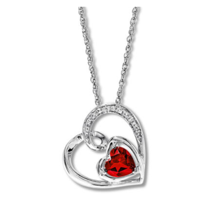 Kay Jewelers: Lab-Created Ruby Heart Necklace: $29.99 + Free Store Pickup