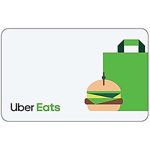 Physical/Email Delivery Gift Cards: $100 Uber Eats Gift Card + $10 Amazon Credit $100 & Many More