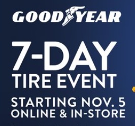 Walmart's 7-Day Goodyear Tire Event: Set of 4 Goodyear Tires + Free Installation $80 Off (Valid Online/In-Store Purchase)
