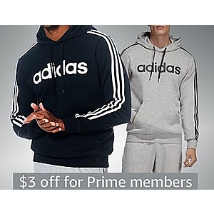adidas Men's Essential 3-Stripe Logo Hoodie - $22.99 - Free shipping for Prime members - $19.99