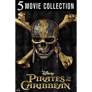 Pirates of the Caribbean 5-Film Collection (Digital 4K UHD) $20