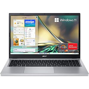 Prime: Acer Aspire 3 A315-24P-R7VH Slim Laptop | 15.6" Full HD IPS Display | AMD Ryzen 3 7320U Quad-Core Processor | 8GB LPDDR5 | 128GB NVMe SSD | Wi-Fi 6 | Windows 11 Home S $279