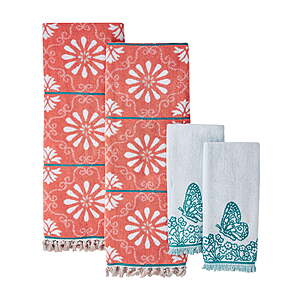 4-Piece The Pioneer Woman Cotton Bath Towel Set (various) $8 + Free S&H w/ Walmart+ or $35+