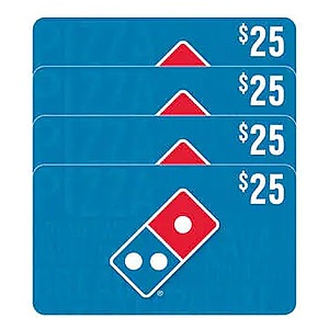 Costco Members: 4-Pack $25 Domino's or Red Lobster eGift Cards (Email Delivery) for $74.99 - Thanksgiving 11/23/23 ONLY