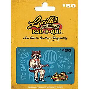 Physical Gift Cards: $50 Lucille's Smokehouse Bar-B-Que $40