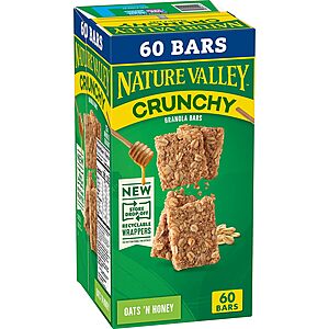 30-Count Nature Valley Crunchy Granola Bars (Oats N Honey) $9.44 ($0.31 each) + Shipping is free w/ Walmart+ or $35+ orders