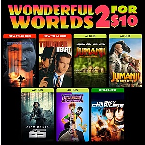 Digital 4K / HD Films: Starman, Thunderheart, Jumanji, The Fifth Element, Brightburn 2 for $10 & More