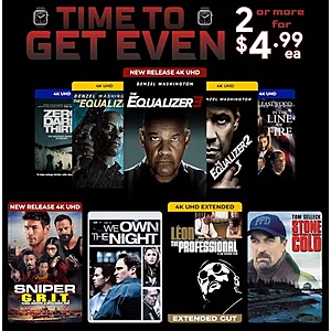 Digital 4K Films: The Professional, Zero Dark Thirty, The Equalizer 1, 2 or 3 2 for $10 & More