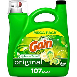154-oz Gain + Aroma Boost HE Liquid Detergent (Original Scent or Moonlight Breeze) from $11.78 + $1.90 Amazon Credit + Free Shipping w/ Prime or on $35+