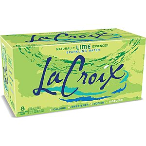 8-Pack 12oz. LaCroix Naturally Sparkling Water (Lime Flavor) $2.50