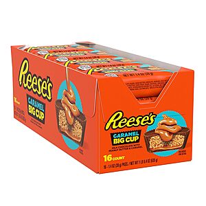 16-Count 1.4oz. Reese's Milk Chocolate w/ Peanut Butter & Caramel Big Cups Pack $11.15 w/ Subscribe & Save