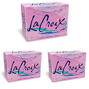 36-Pack 12-Oz LaCroix Naturally Sparkling Water (Berry) $11.25 + Free Shipping w/ Prime or on orders $35+