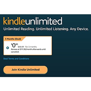 Select Amazon Prime Accounts: 3-Month Kindle Unlimited Subscription, May First Read eBooks + $2 Credit Towards Select Kindle eBooks for Free via Amazon