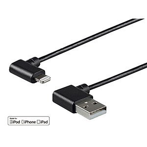 6' Monoprice Apple MFi-Certified 90-Degree Lightning Cables 2 for $10 + Free Shipping