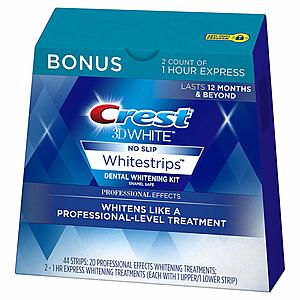 Amazon: Crest 3D White Professional Effects Whitestrips Whitening Strips Kit, 22 Treatments $25