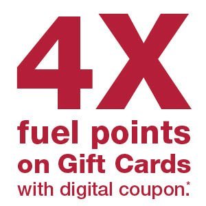 Get 4x FUEL Points at Kroger on gift cards  FRI - SAT - SUN Only. Expires 3/3/19