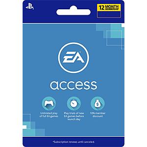 12-Month EA Access Membership Subscription (PS4 Digital Code) $24.99 via Amazon