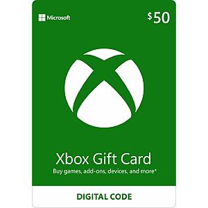 $50 Xbox Gift Card (Email Delivery) $44.50 via Newegg