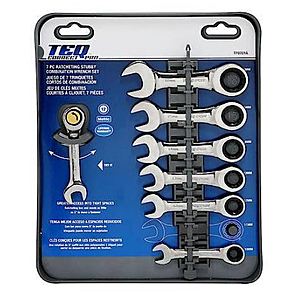 TEQ Correct Professional 7-Piece Stubby Wrench Set, Metric $15