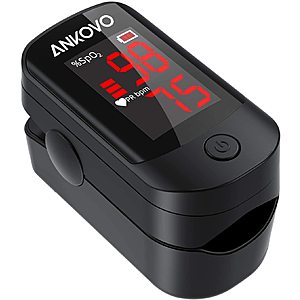 ANKOVO Fingertip Pulse Oximeter with LED Display & Batteries $6.78 + FSSS