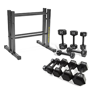 Gold's Gym 24" Utility Rack with 150 lb Cast Iron Dumbbell set (ships in 4 boxes) $139.99