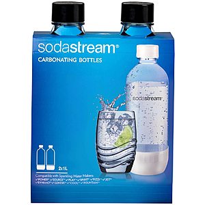 2-Pack 1L Sodastream Carbonating Bottles (Black) $13