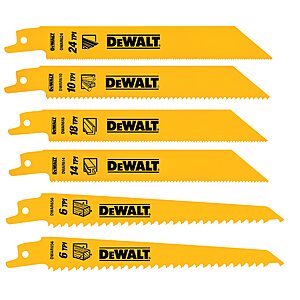DEWALT Reciprocating Saw Blades Metal/Wood Cutting Set, 6-Piece (DW4856) $6.98