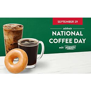 9/29 ONLY! Krispy Kreme - free hot or iced coffee