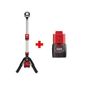 Milwaukee M12 12V Li-Ion 1400-Lumen Rocket LED Stand Work Light w/ 2.0 Ah Battery $129 "Special Buy of the day"