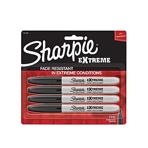 Sharpie Extreme Permanent Markers, Black, 4-Count - $2.97 at Amazon