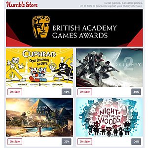 Humble Bundle - Up to 66% off British Academy Game Awards nominees this weekend!
