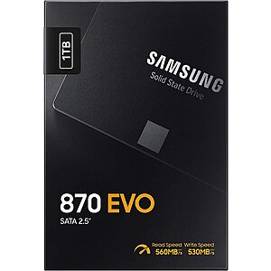 1TB Samsung 870 Evo 2.5" Solid State Drive SSD $60 + Free S/H