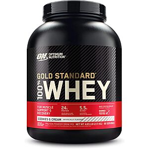 YMMV  Optimum Nutrition Gold Standard 100% Whey Protein Powder, Cookies and Cream, 4.65 Pound(Pack of 1) $46.79 w/ S&S + Free Shipping