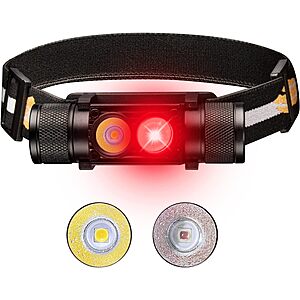 Sofirn D25S Headlamp / 77outdoor D25LR Headlamp with Red LED, $17.99 after 40%off Discount $18